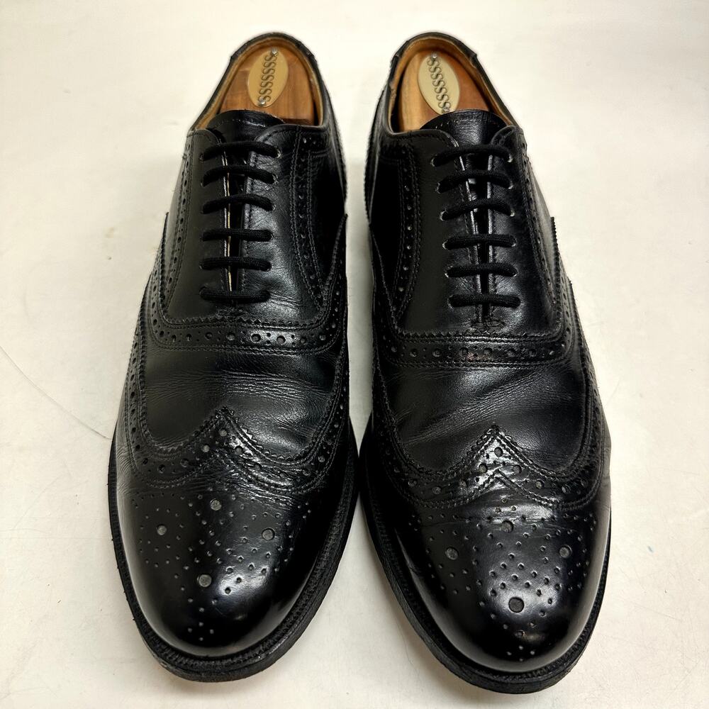 VERY GOOD Alden x Polo Ralph Lauren Black Oxford Wingtip Bal Benchmade USA 7.5